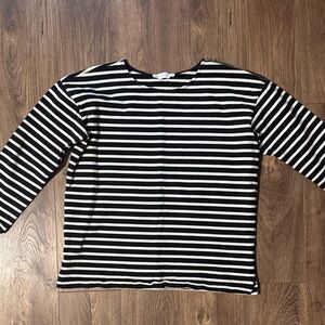 Everlane Black and White Striped Women's Top S